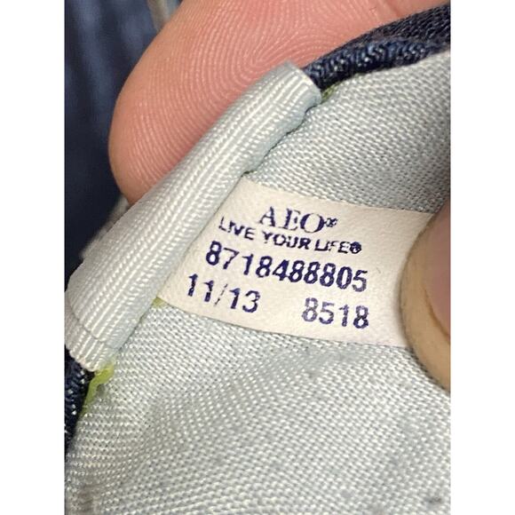 American Eagle Outfitters Jegging Woman Size 4 Super Stretch Ripple Dark Wash - Picture 11 of 16